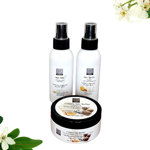 Hair Moisturiser & Styler Combo - Starter Pack | 100% Natural & Organic Hair Care | AfroShe