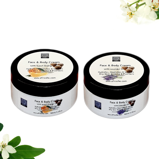 Face and Body Cream - Lavender Oil Scent | AfroShe® | 100% Natural & Organic Skin Care